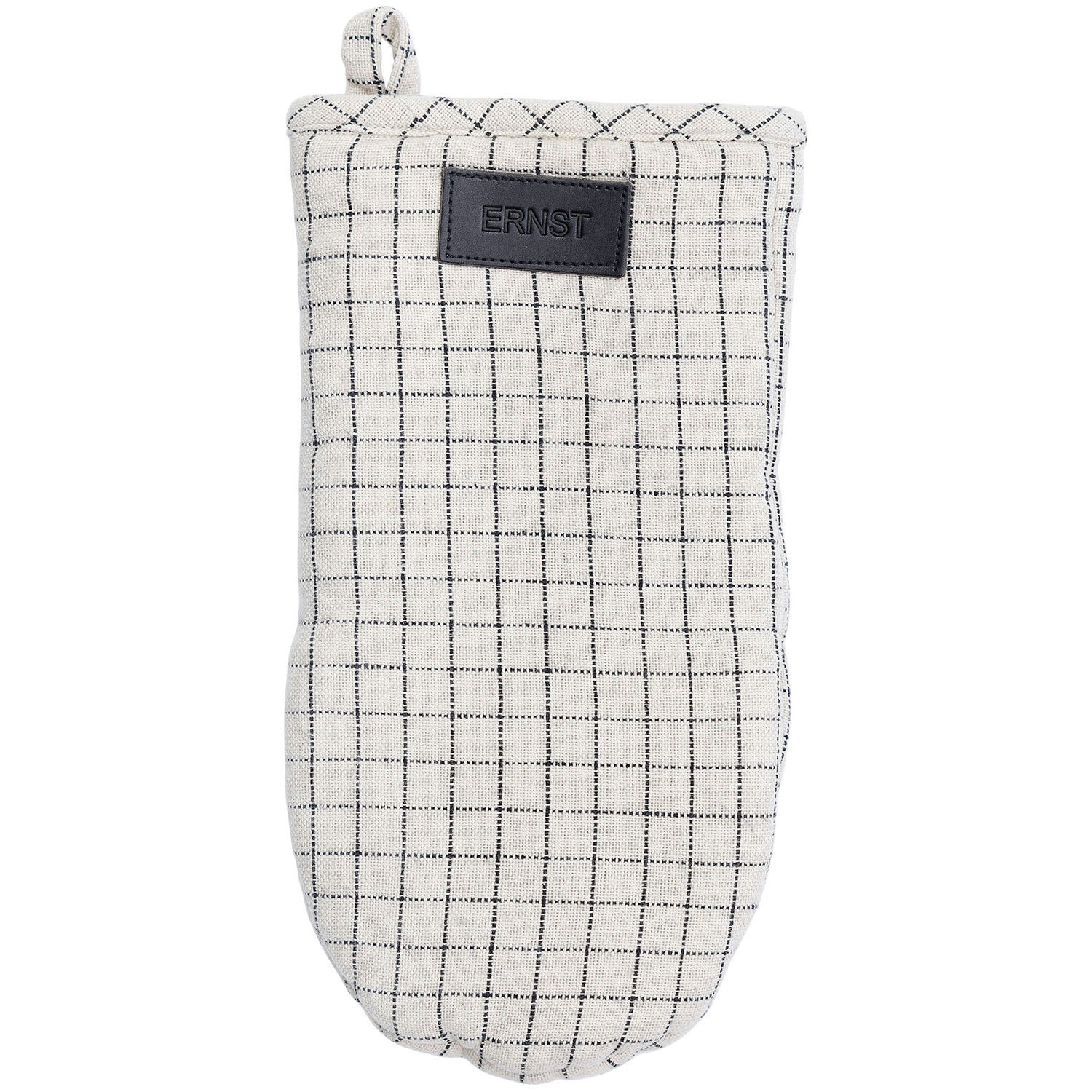 Double oven mitt (1 pcs) in Natural gingham
