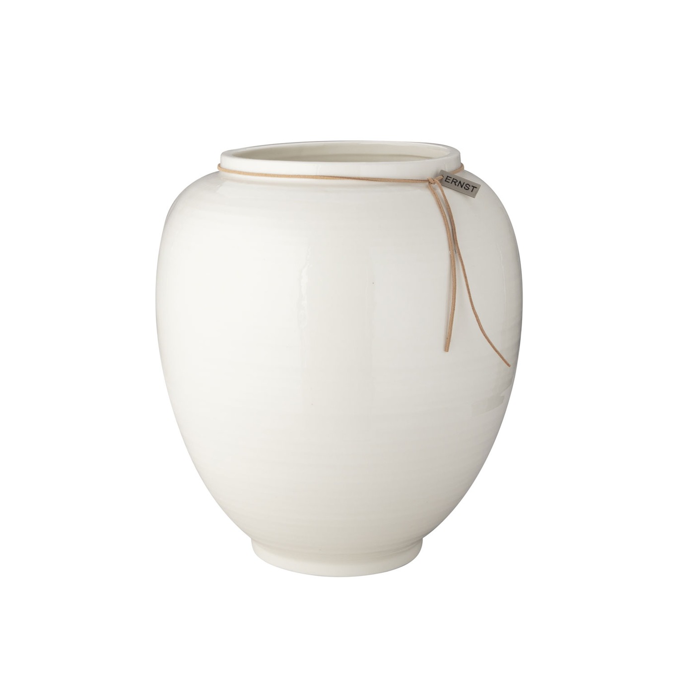 Vase White Glazed, 33 cm