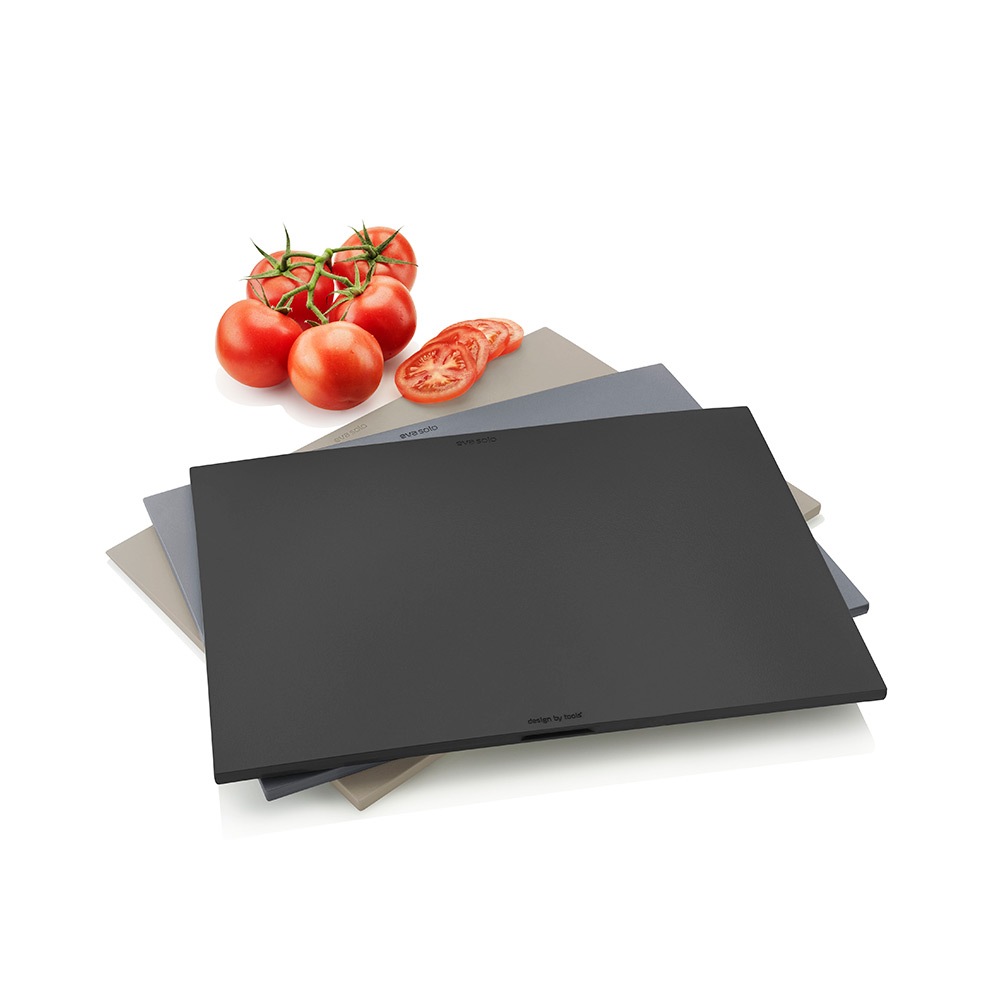 Chopping Board with holder, set of 3, Grey tones