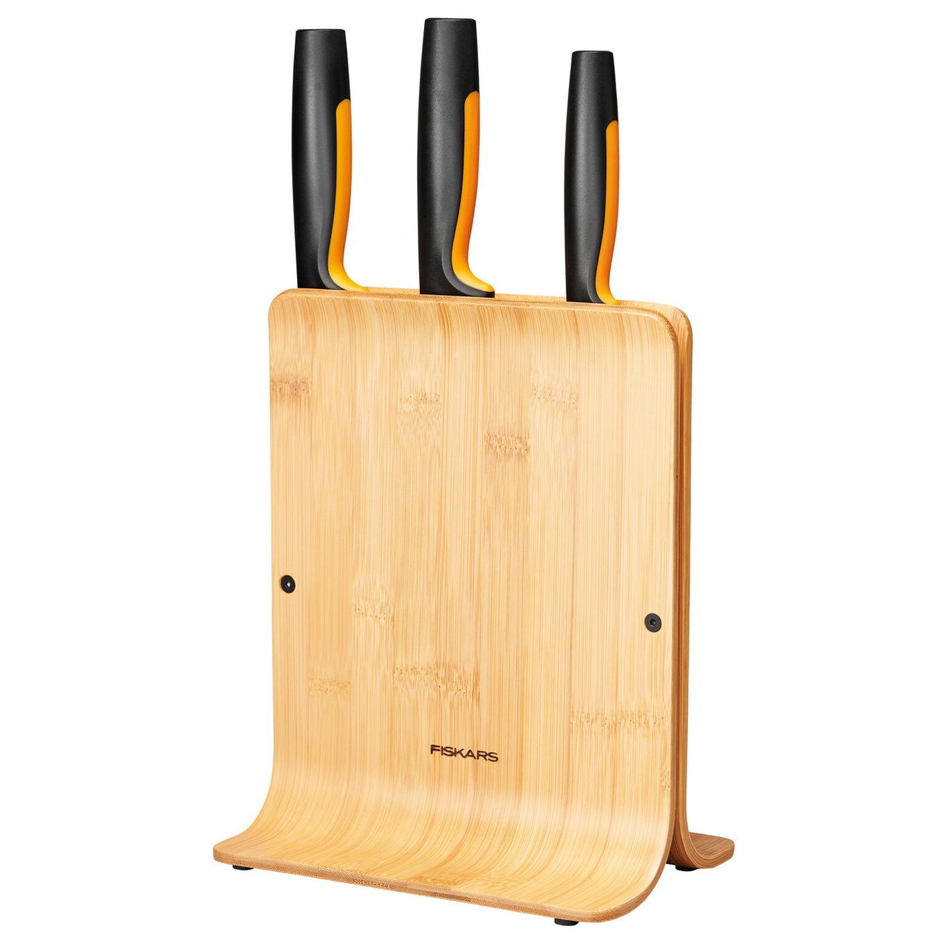 Functional Form Knife Block Bamboo + 3 Knives - Fiskars @ RoyalDesign