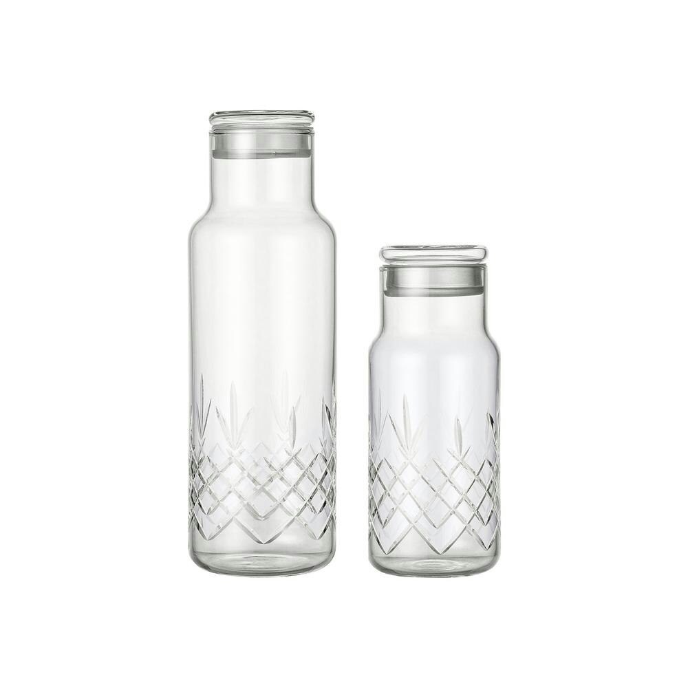 Clear Water Carafe and Glass