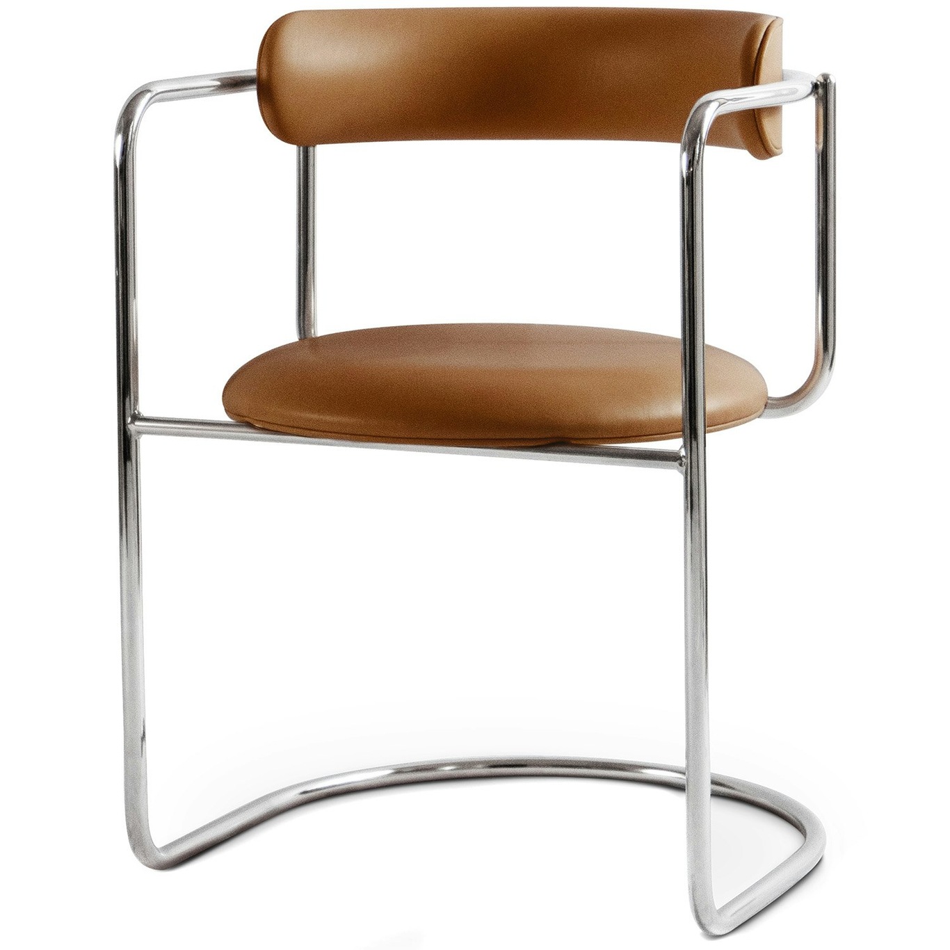 FF Cantilever Chair, Cognac Leather / Chrome