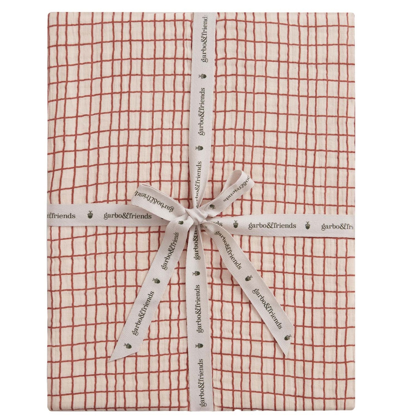 Checks Rust Fitted Sheet Double, 160x200 cm