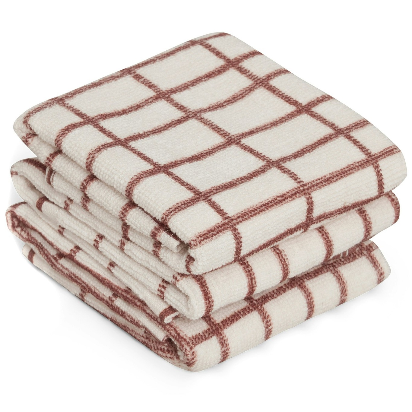 Checks Washcloths 3-pack, 30x30 cm - Garbo & Friends @ RoyalDesign