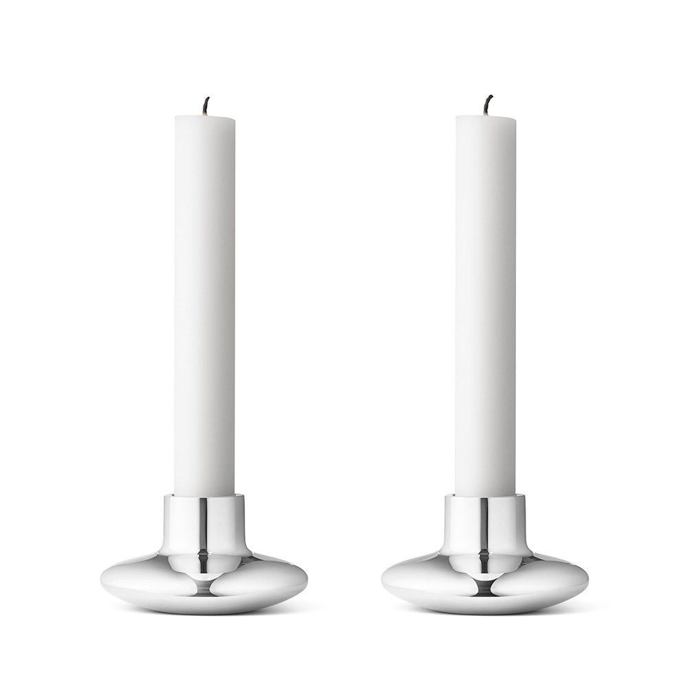 HK Candle Holder Set of 2, Stainless Steel