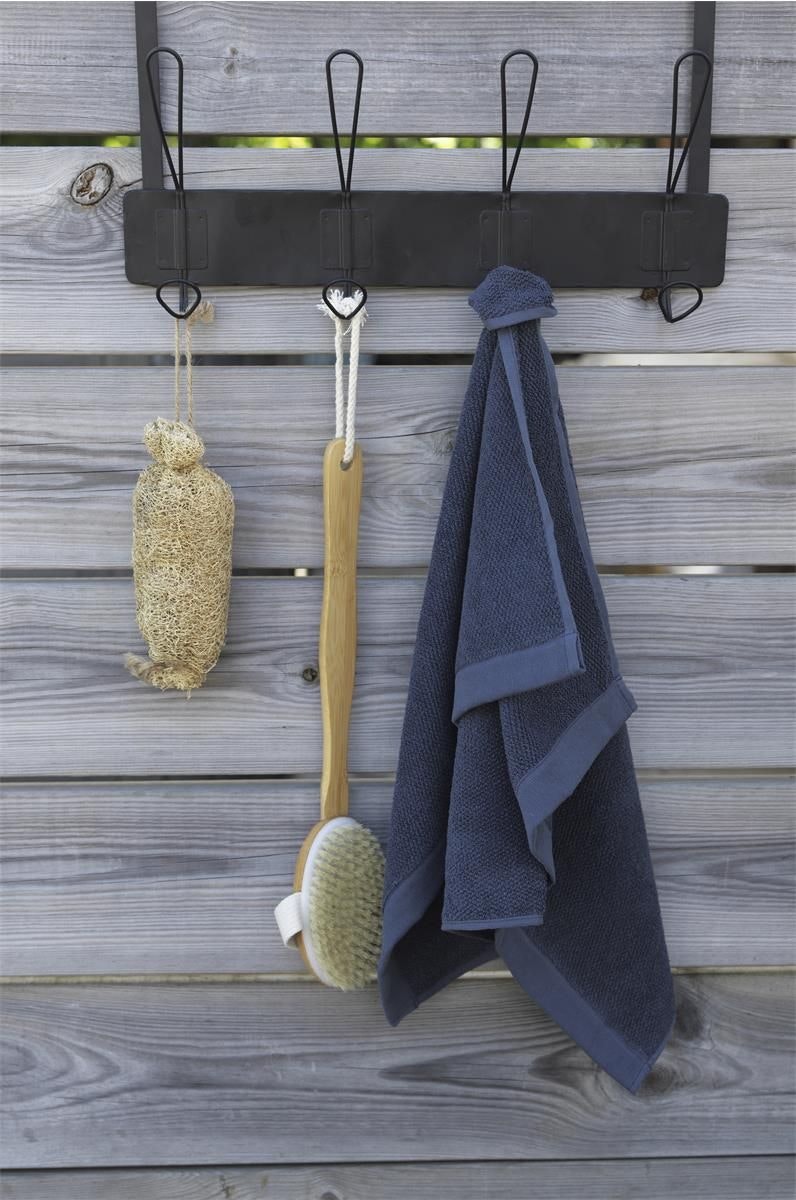 Blue bath towel in soft cotton terry 90x150cm - Gripsholm