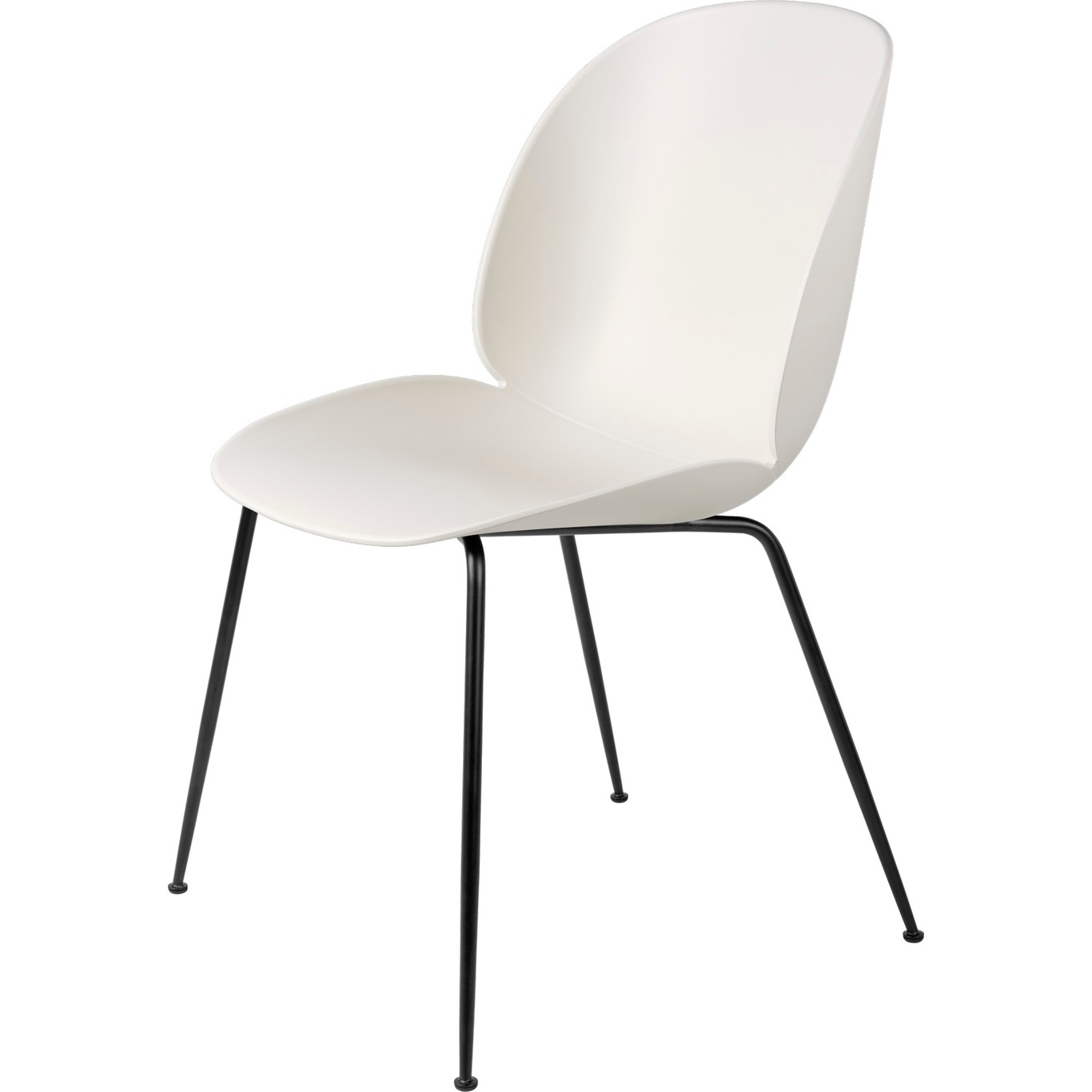 Beetle Chair Un-upholstered Conic Base Matt Black/ Alabaster White