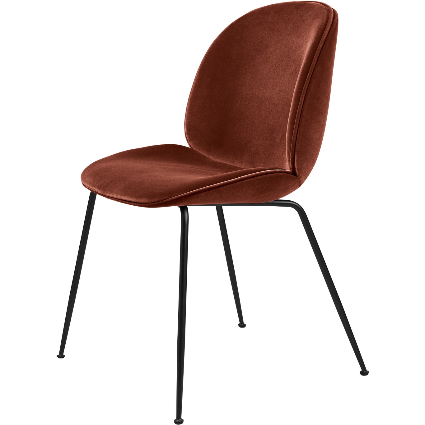 Beetle Chair Upholstered Black Base / Dandy, Rusty Red