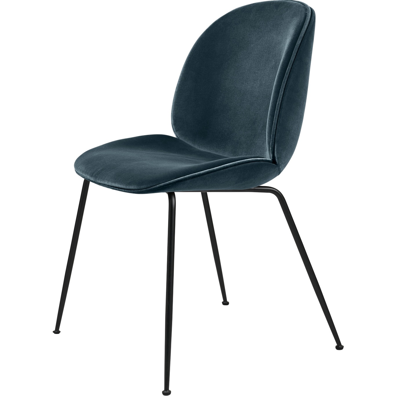 Beetle Chair Upholstered Black Base / Dandy, Steel Blue
