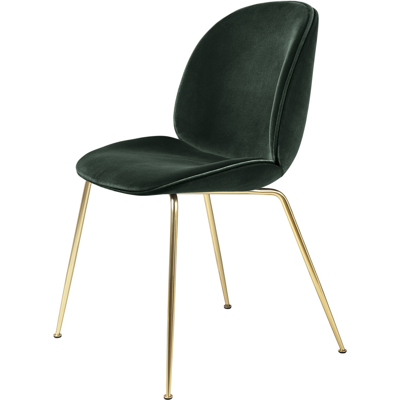 Beetle Chair Upholstered Brass Base / Dandy, Emerald Green