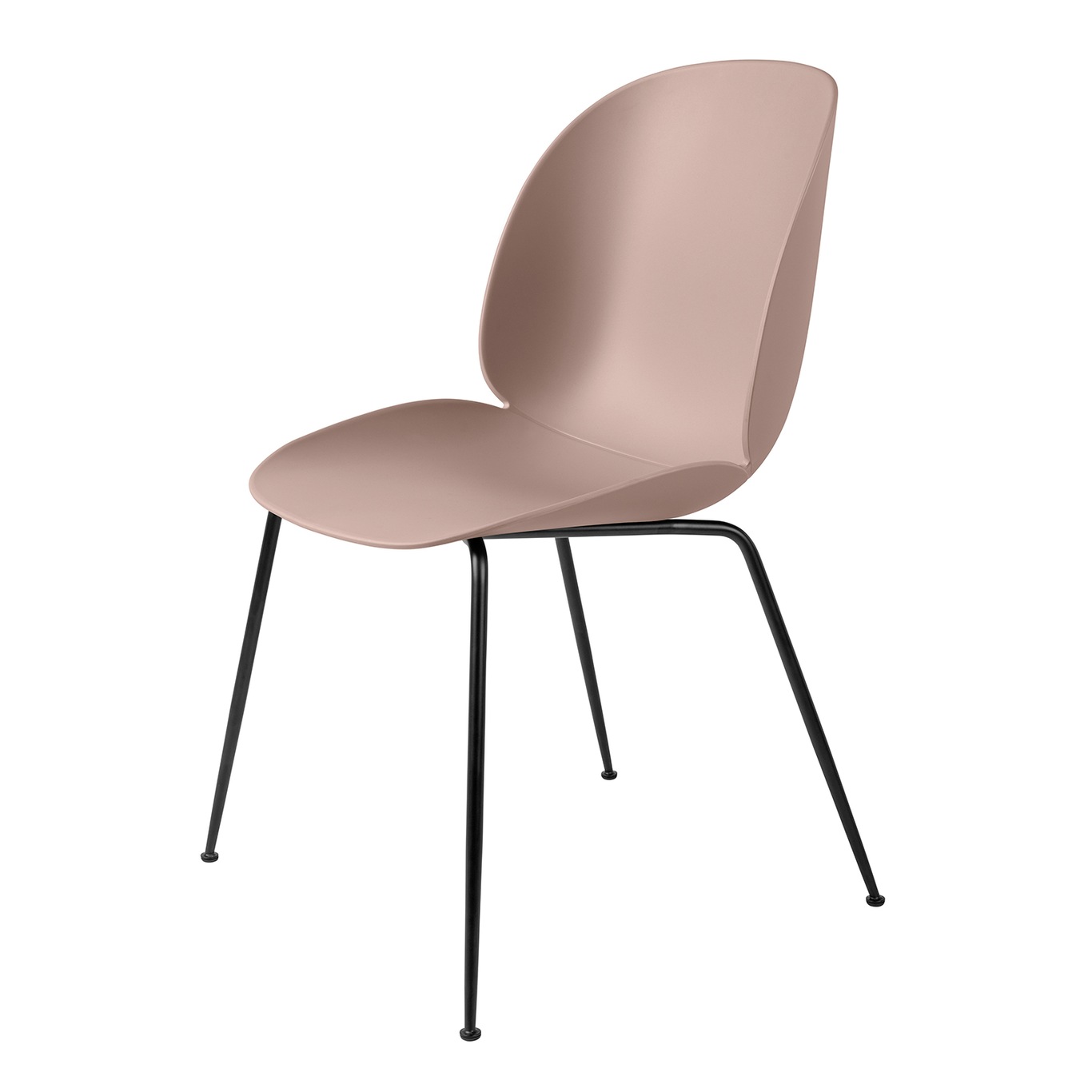 Beetle Dining Chair Un-upholstered, Conic Base Black, Sweet Pink