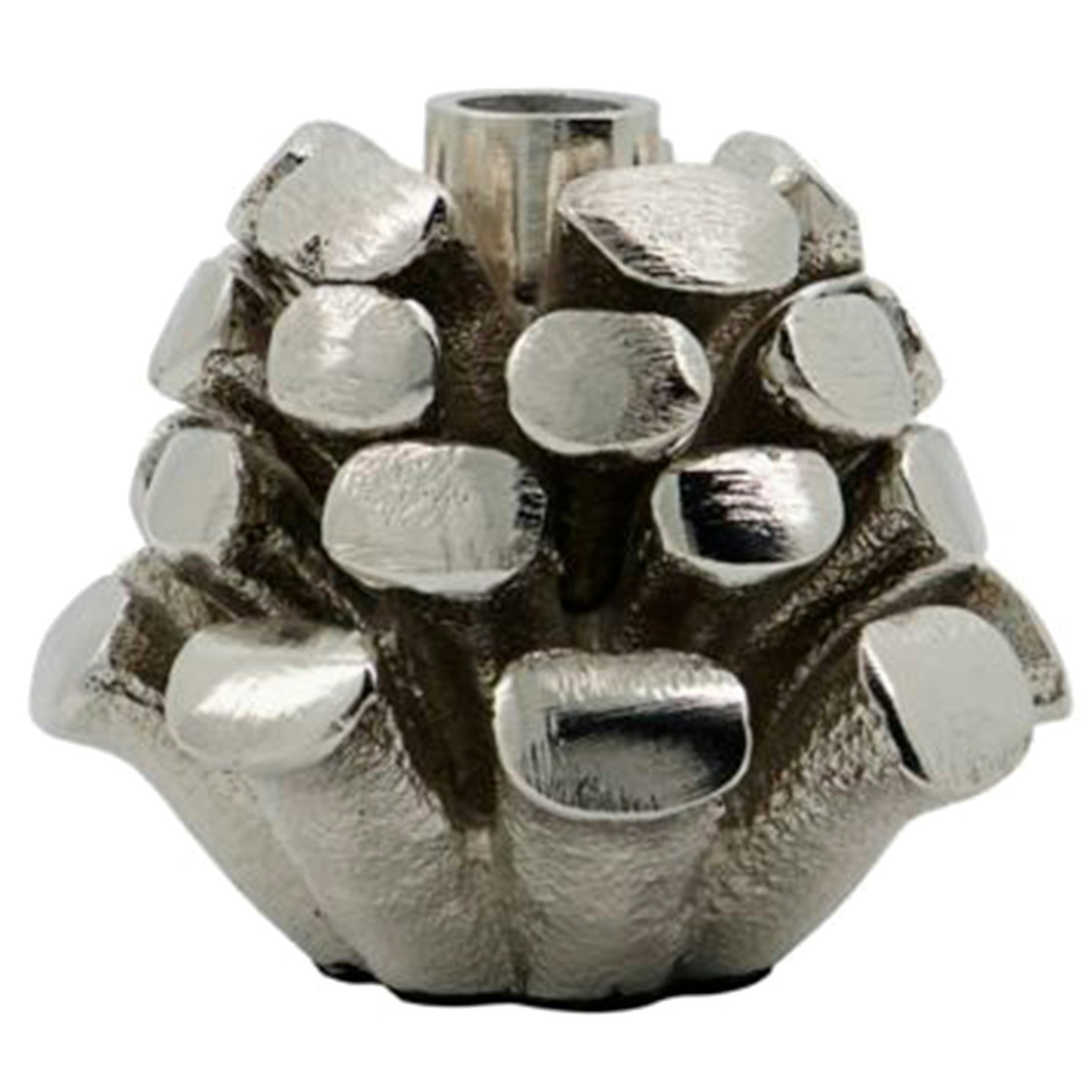 Pine Cone Candle Holder Ø7.5 cm, Antique Silver - House Doctor