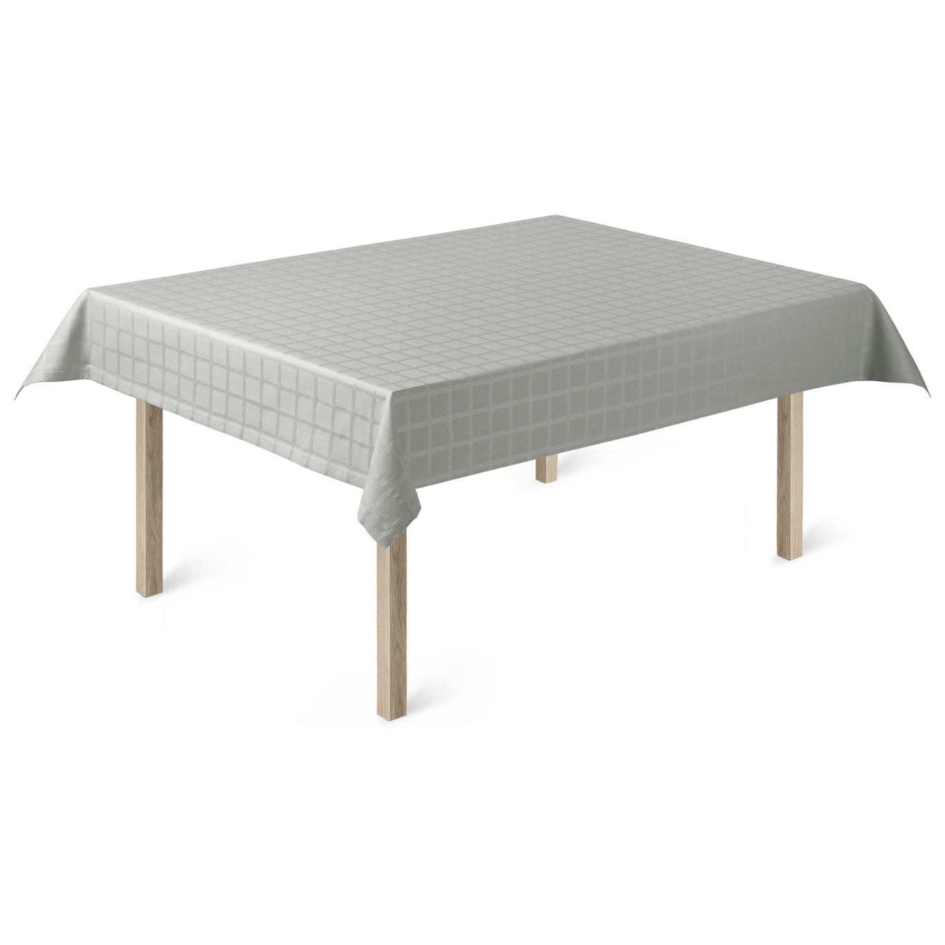 Brick Damask Table Cloth Grey, 150x370 cm