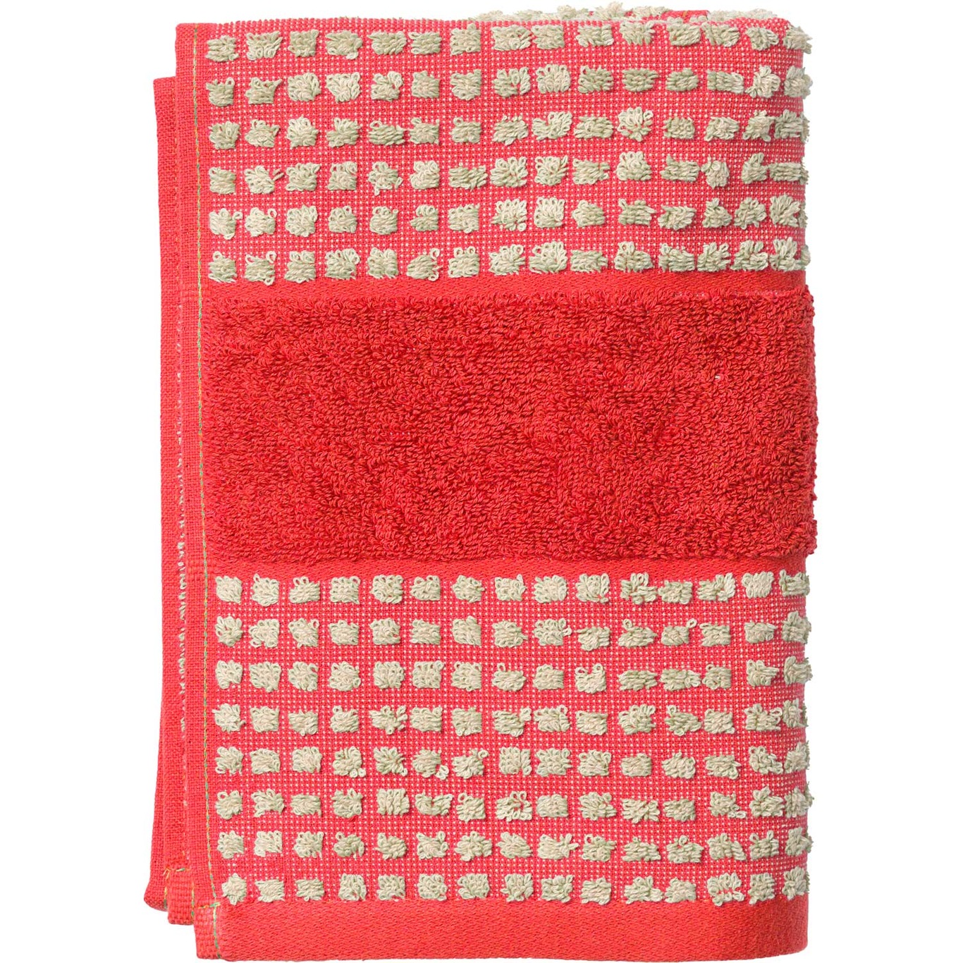 Check Towel 100x50 cm, Red/Sand