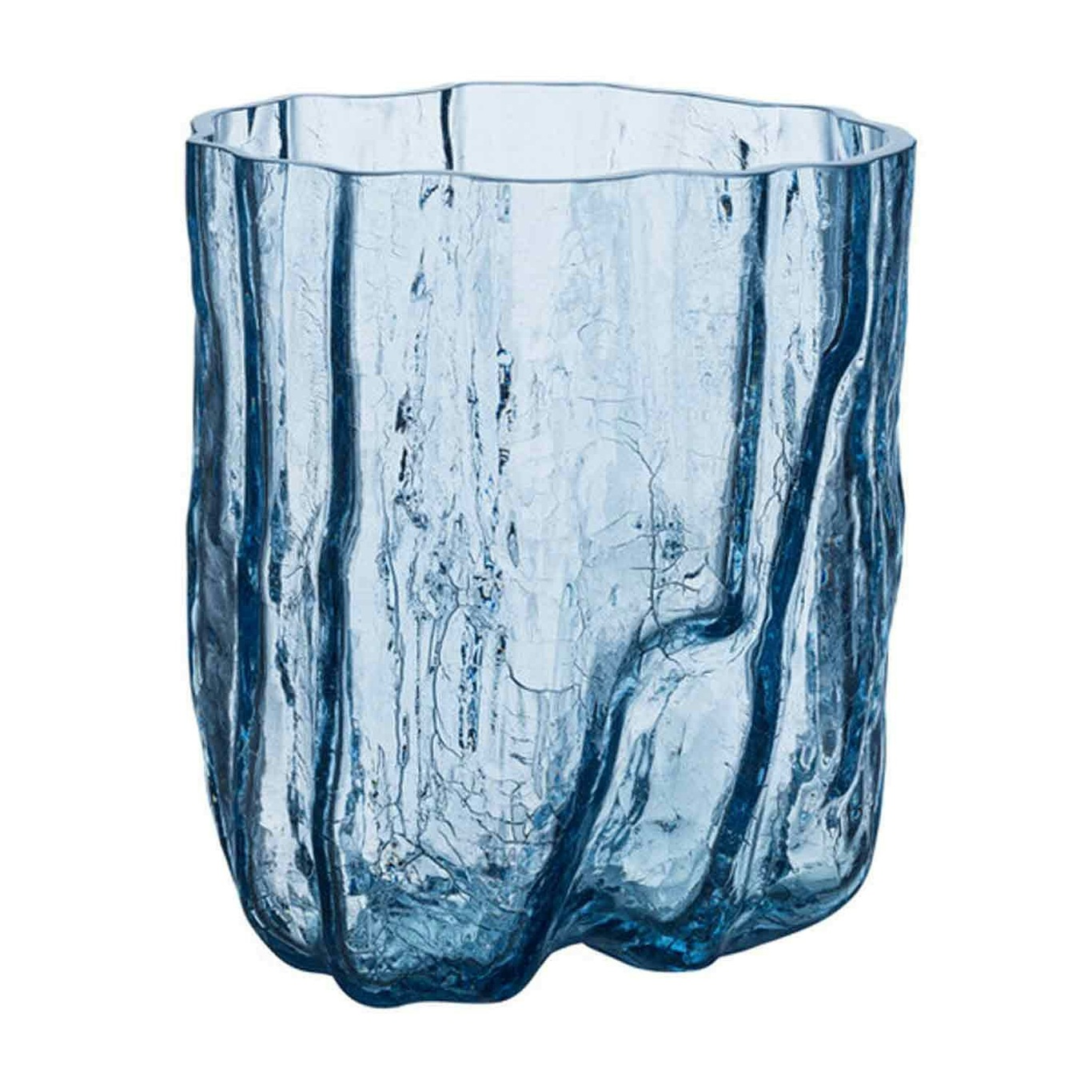Crackle Vase Circular Glass, 27 cm