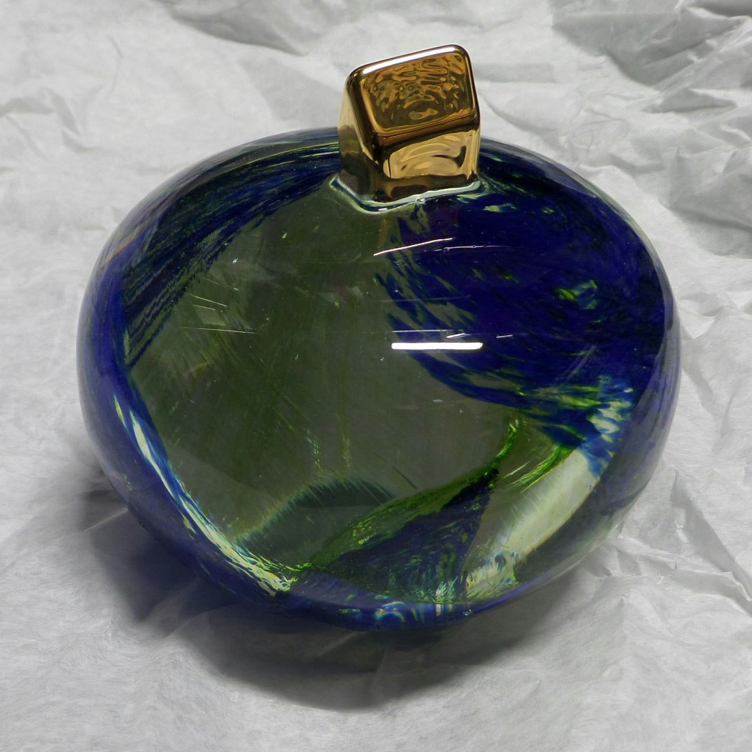 Kosta Boda Earth My Universe Crystal Sculpture, Blue オブジェ、置き物