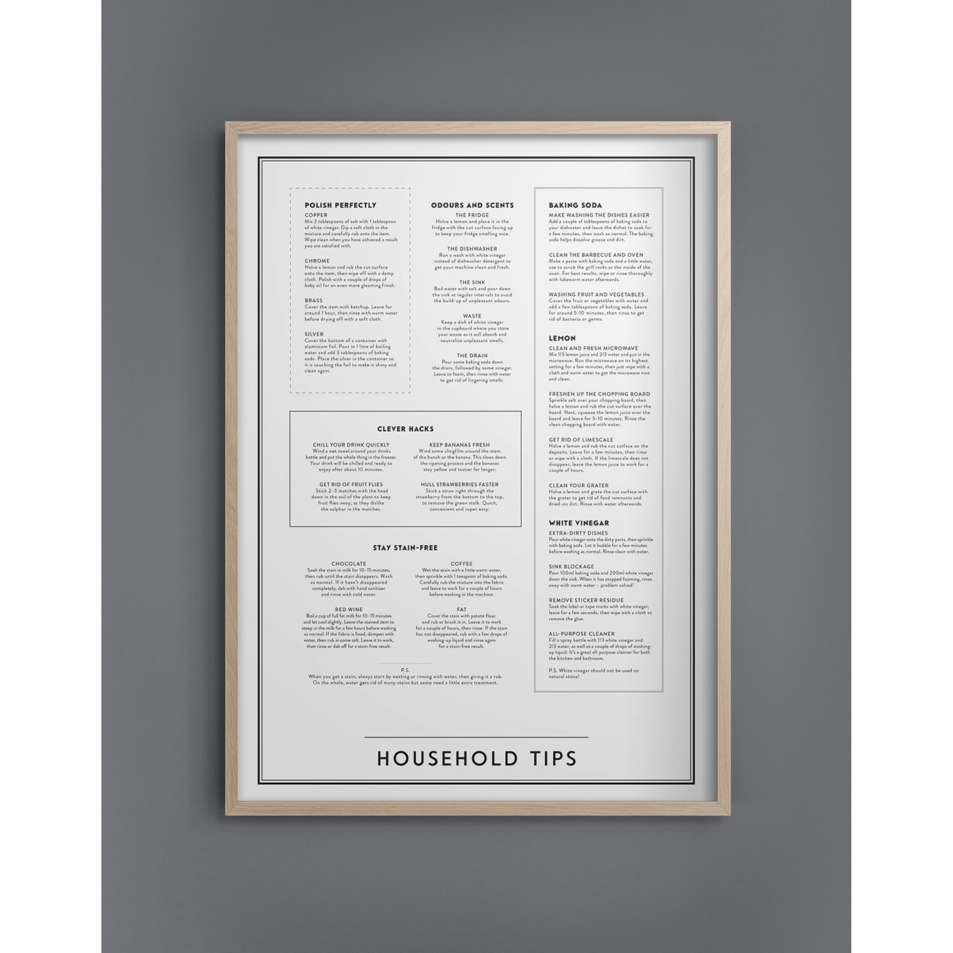 Household tips Poster 30x40 cm - Kunskapstavlan® @ RoyalDesign