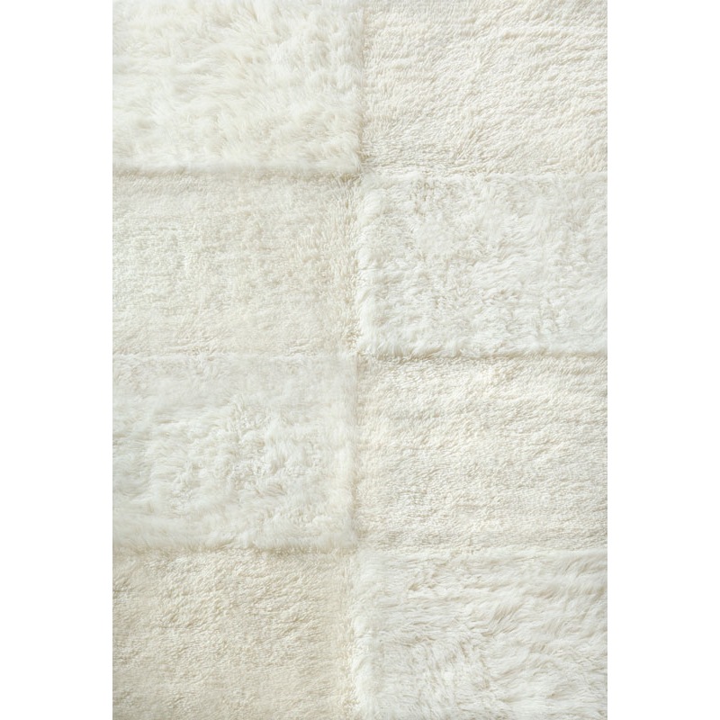 Shaggy Checked Pile Rug Off-white, 250x350 cm