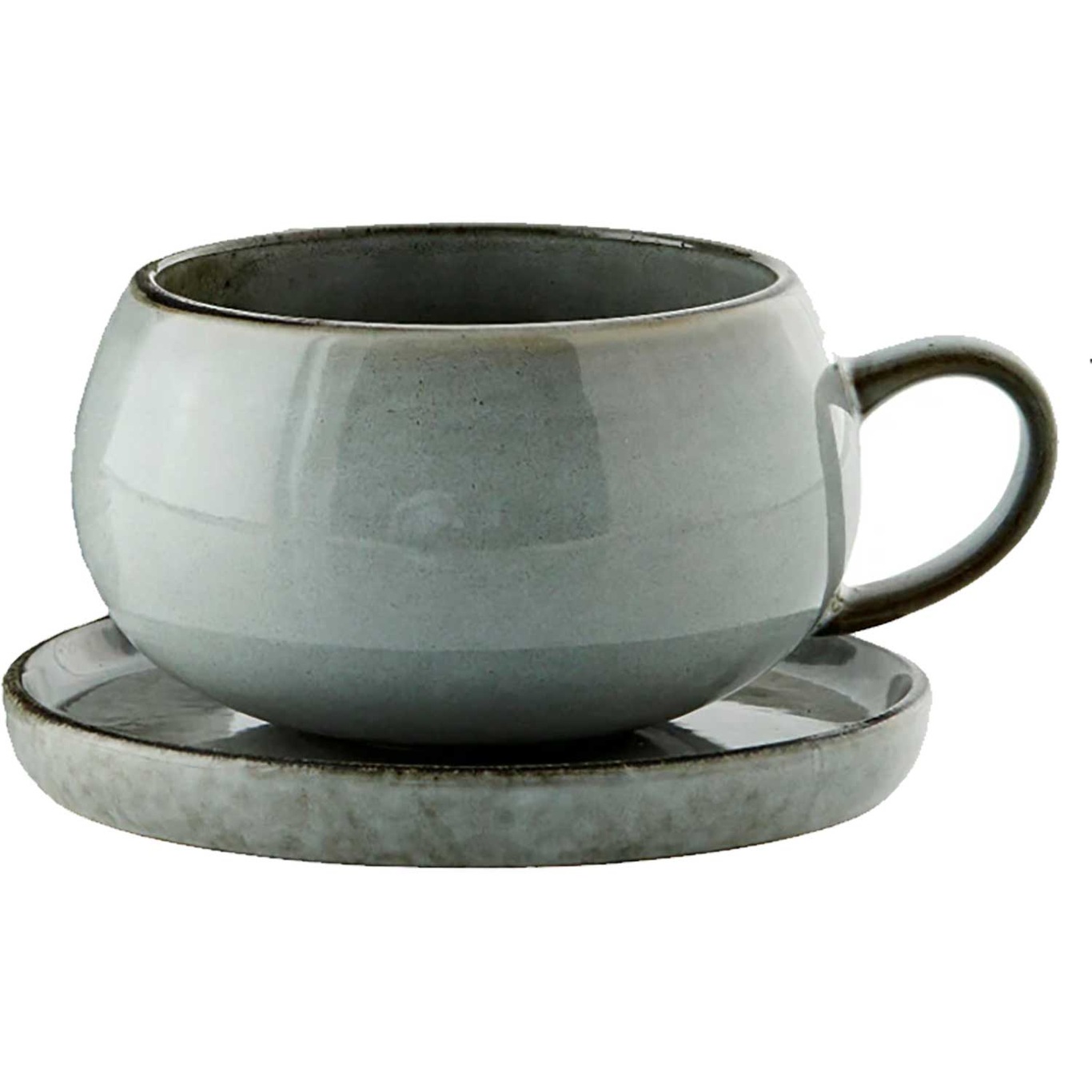 Amera Cup With Saucer 40cl, Grey