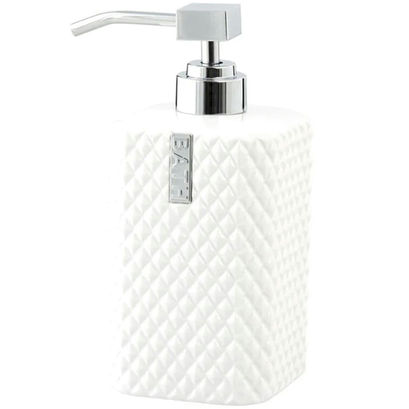 Marion Soap Dispenser, White/Silver