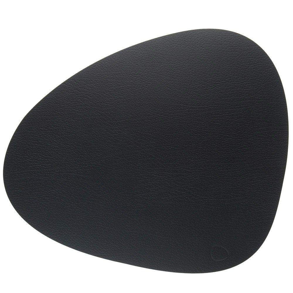 Lind DNA Curve L Table Mat Bull 37x44 cm - Place Mats & Coasters Leather Black - 9870
