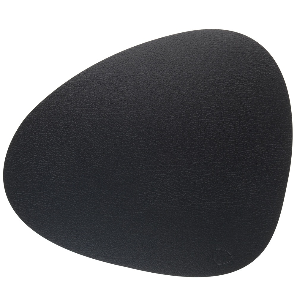 Lind DNA Curve L Table Mat Bull 37x44 cm - Place Mats & Coasters Leather Black - 9870