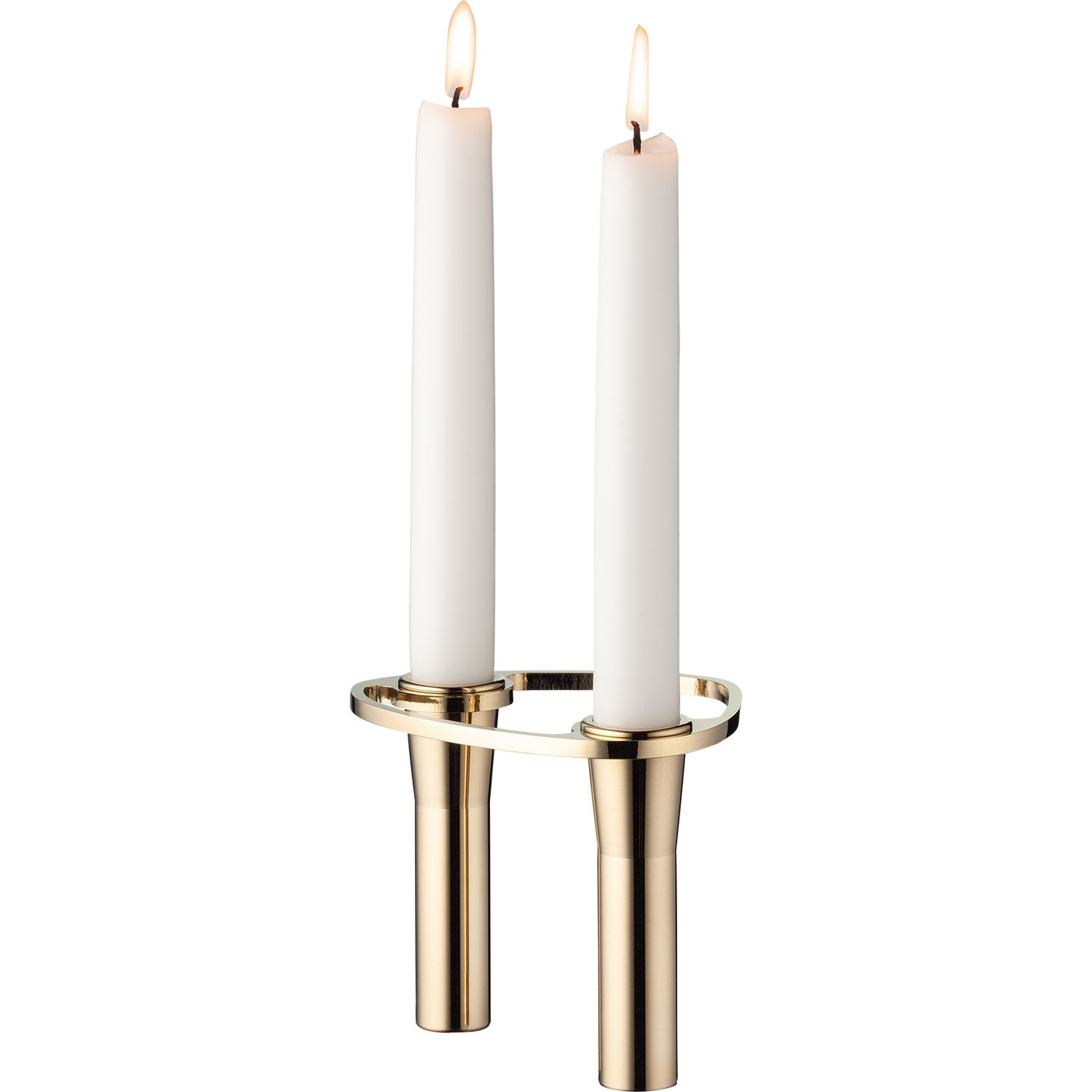 Lind Curve Double Candlestick Composable Gold Plated