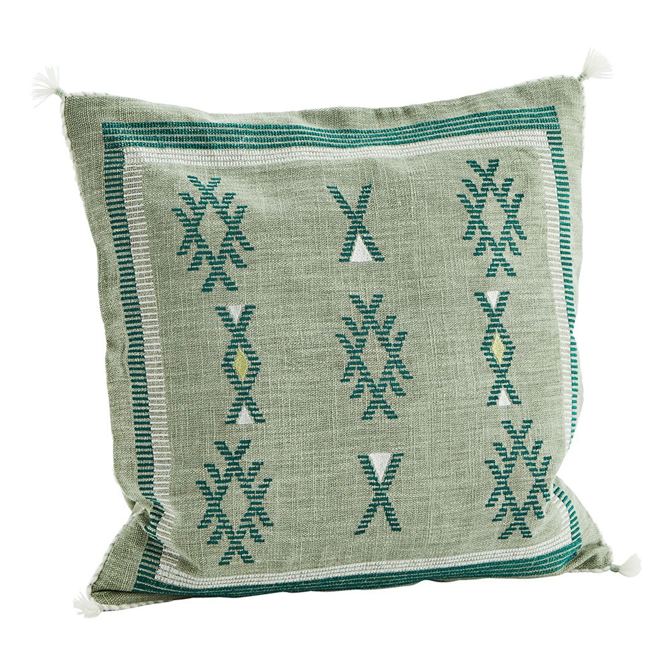 Handwoven Cushion Cover 60x60 cm, Green