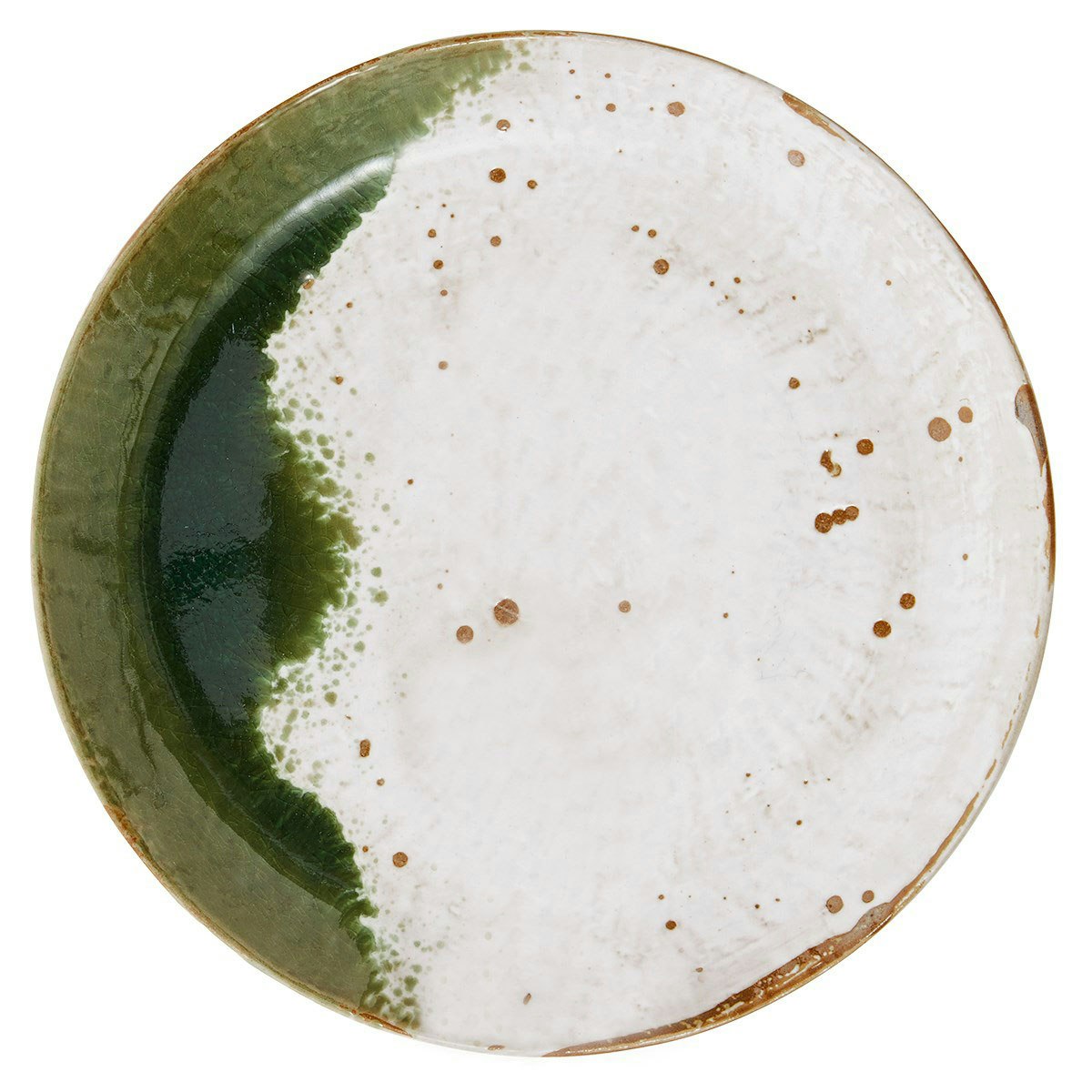 Plate 27 cm, Green / White
