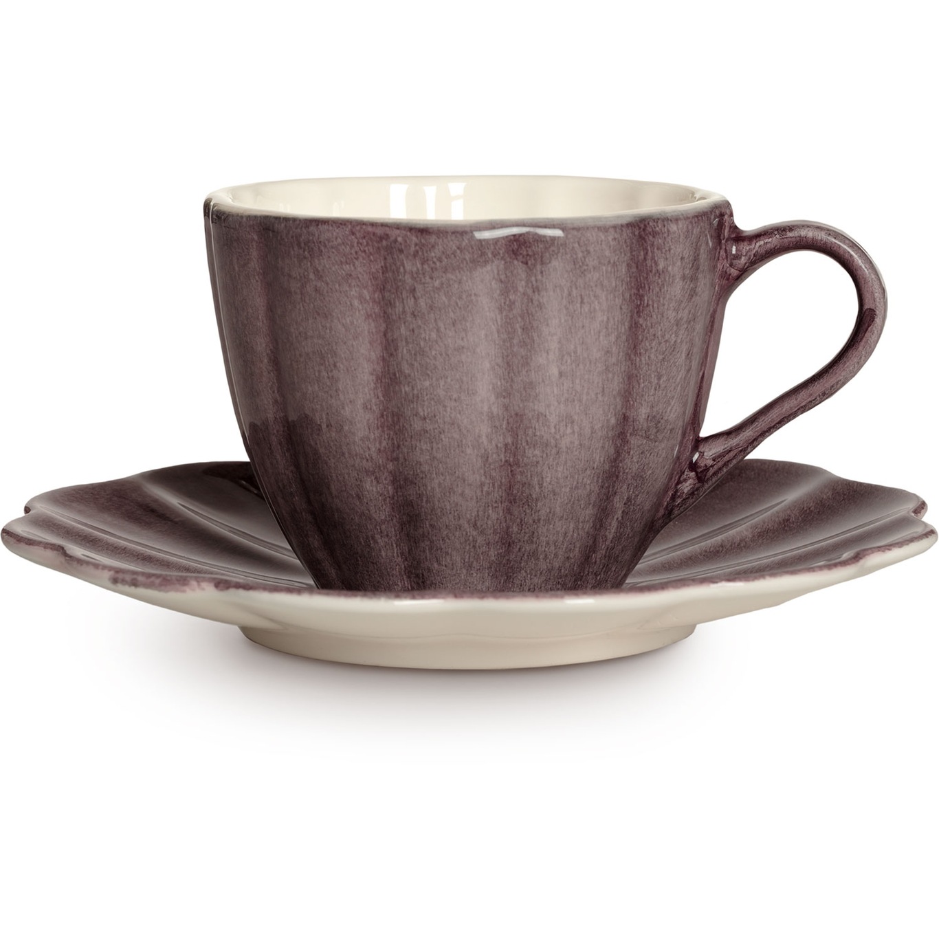 Oyster Cup With Saucer 25 cl, Plum