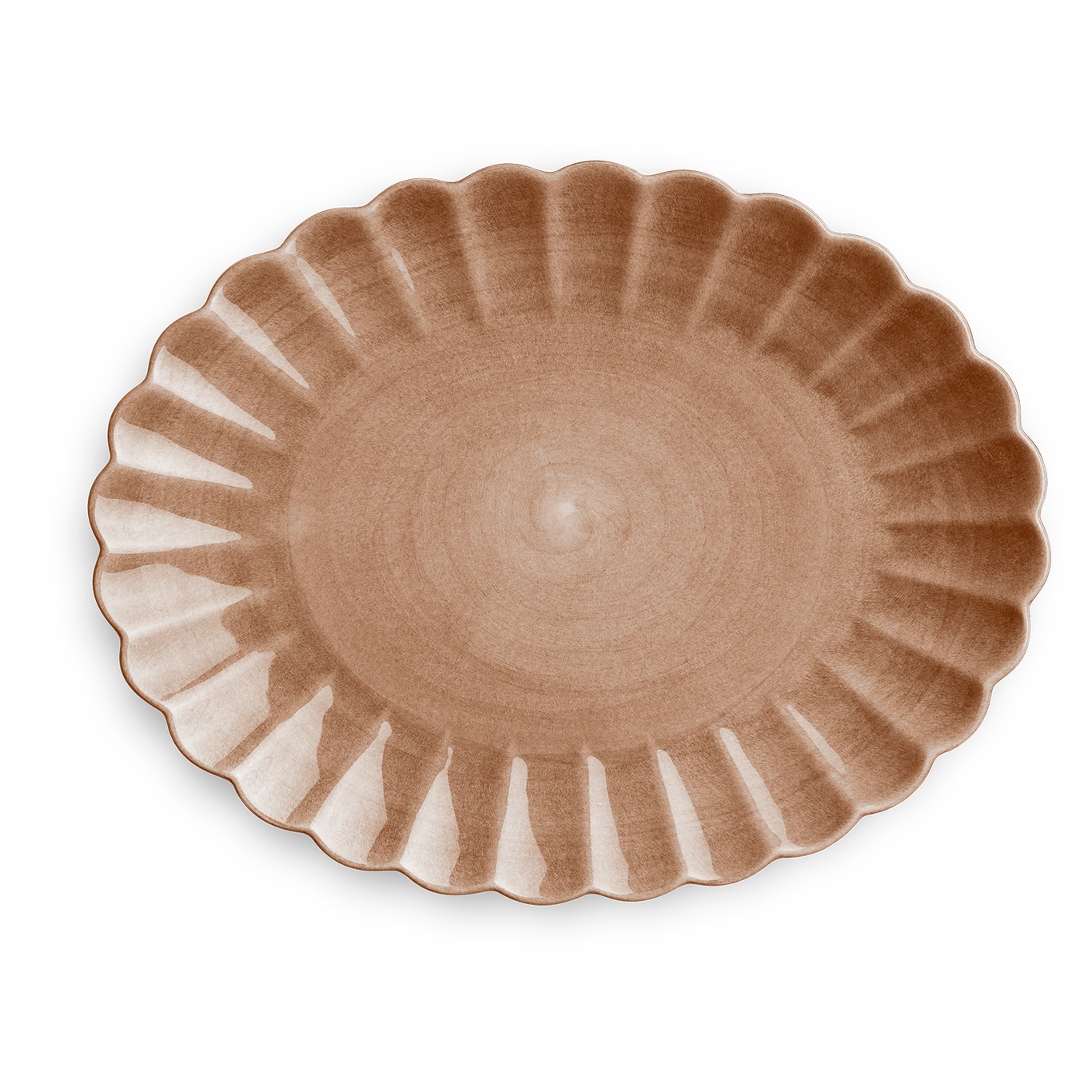 Oyster Dish 35x30 cm, Cinnamon
