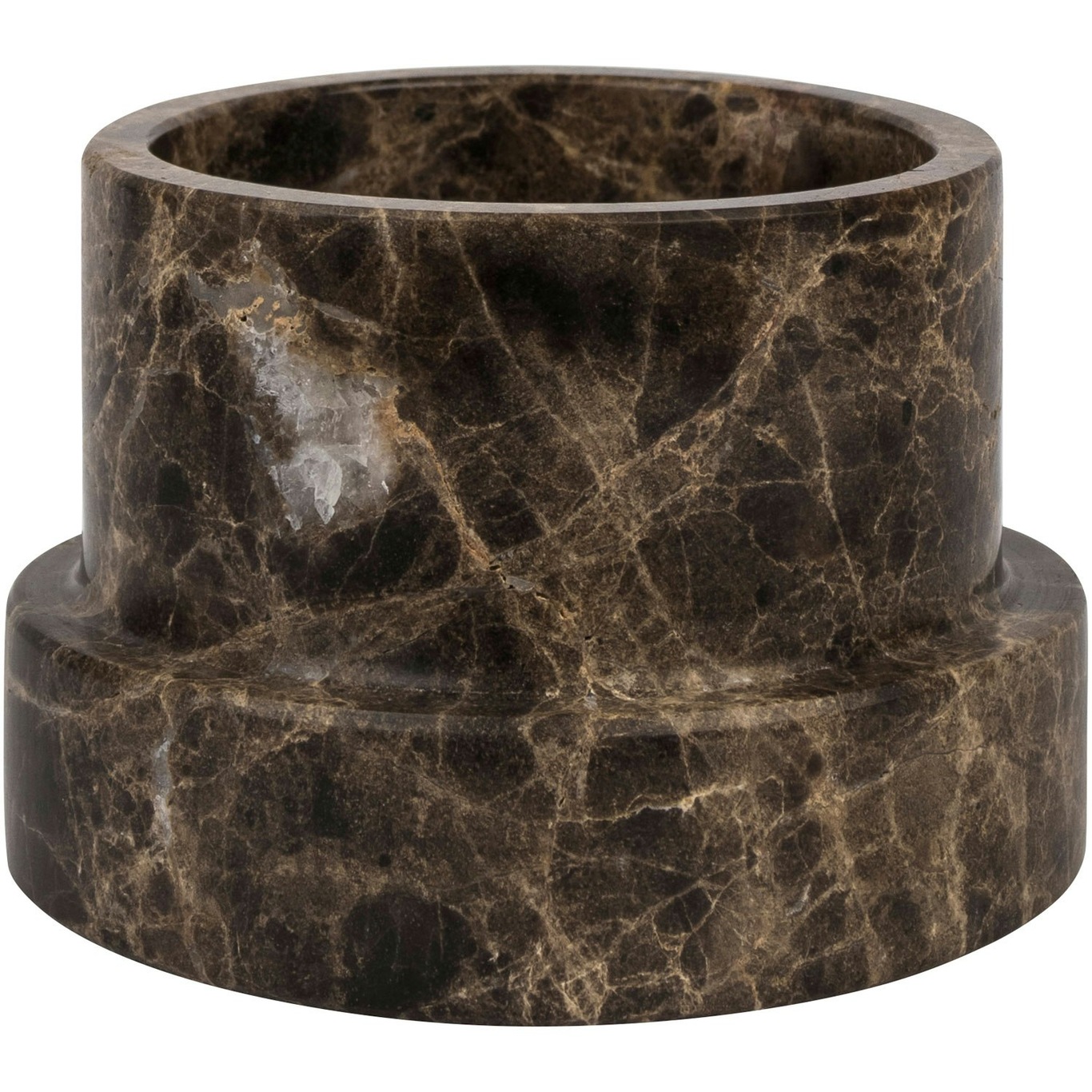 MARBLE Candle Holder High, Brown