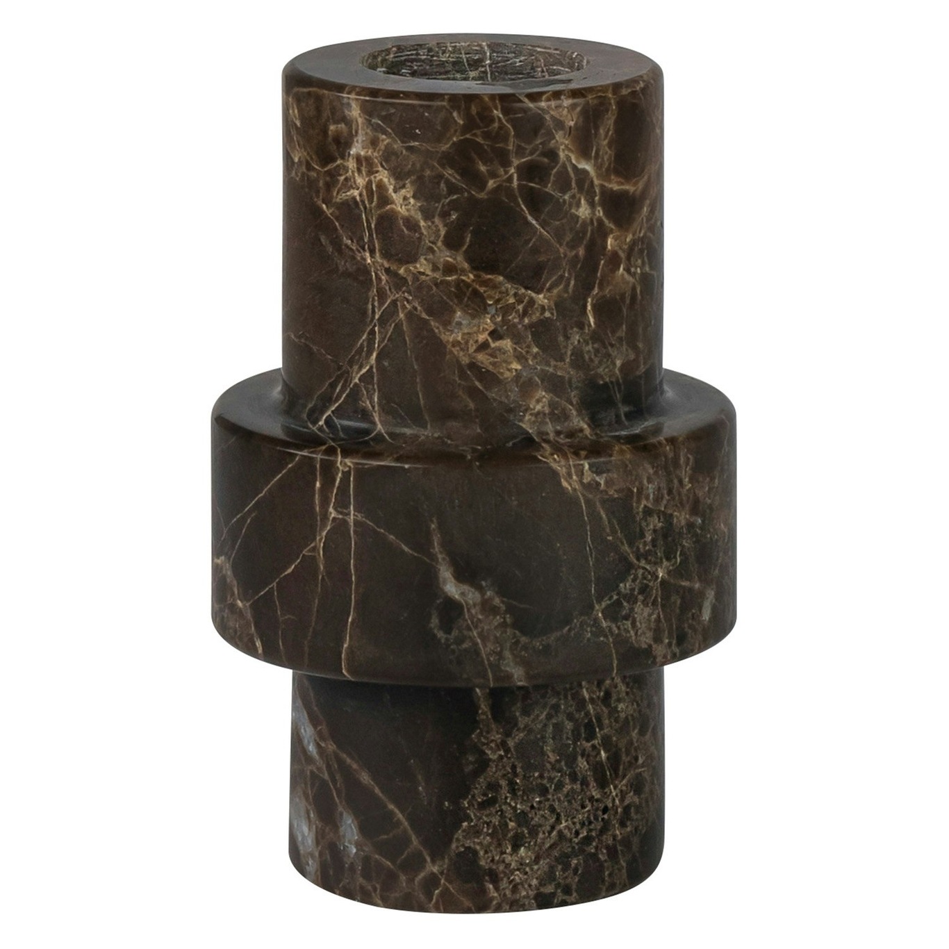 Marble Candle Holder Large, Brown