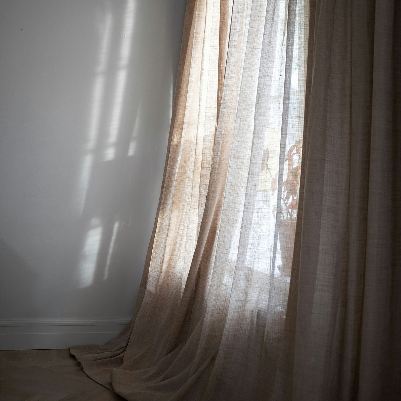 Ellie Curtain Double Width 290x290 cm, Natural Pink