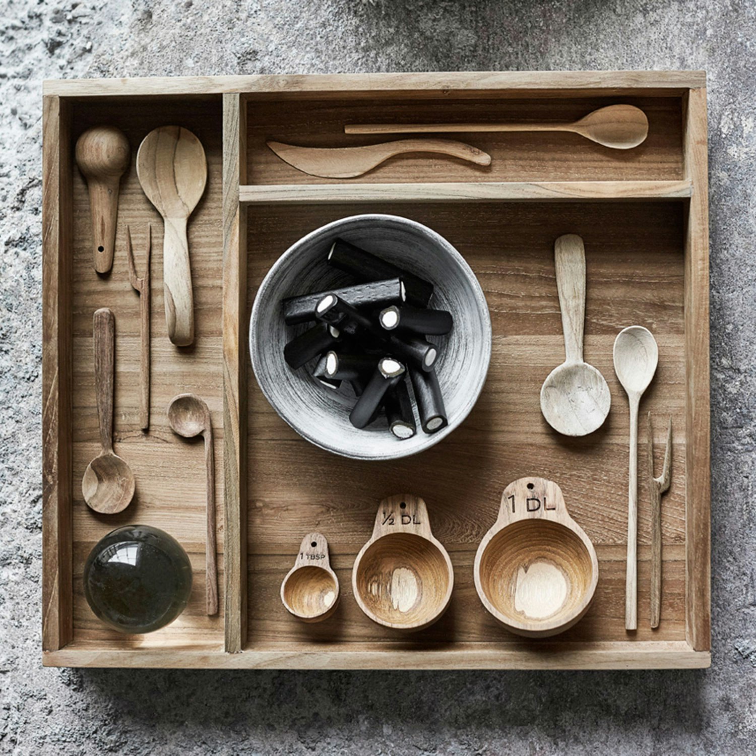 Wooden Measuring Spoon, Set of Spoons Teak Wood Cooking