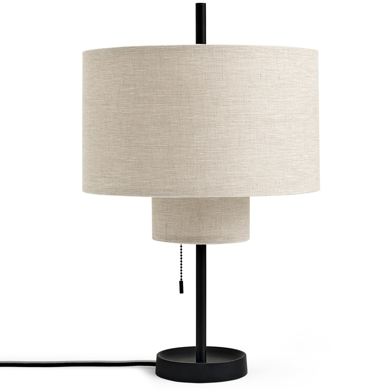 Margin Table Lamp, Black / Beige