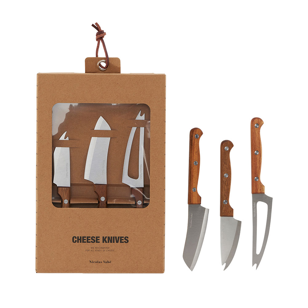 Cheese Knives Acacia/Stainless Steel, 3 pcs
