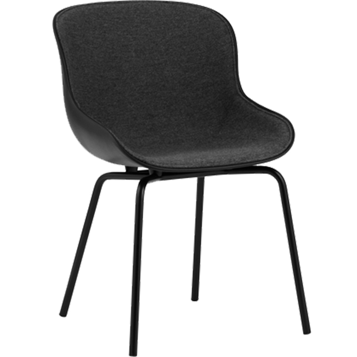 Hyg Chair, Upholstered Front, Dark Grey / Black