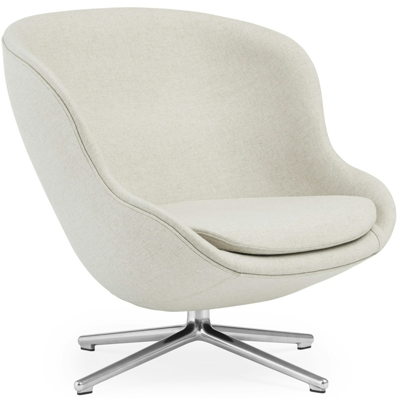 Hyg Armchair Low With Swivel Base, Off-white / Aluminium