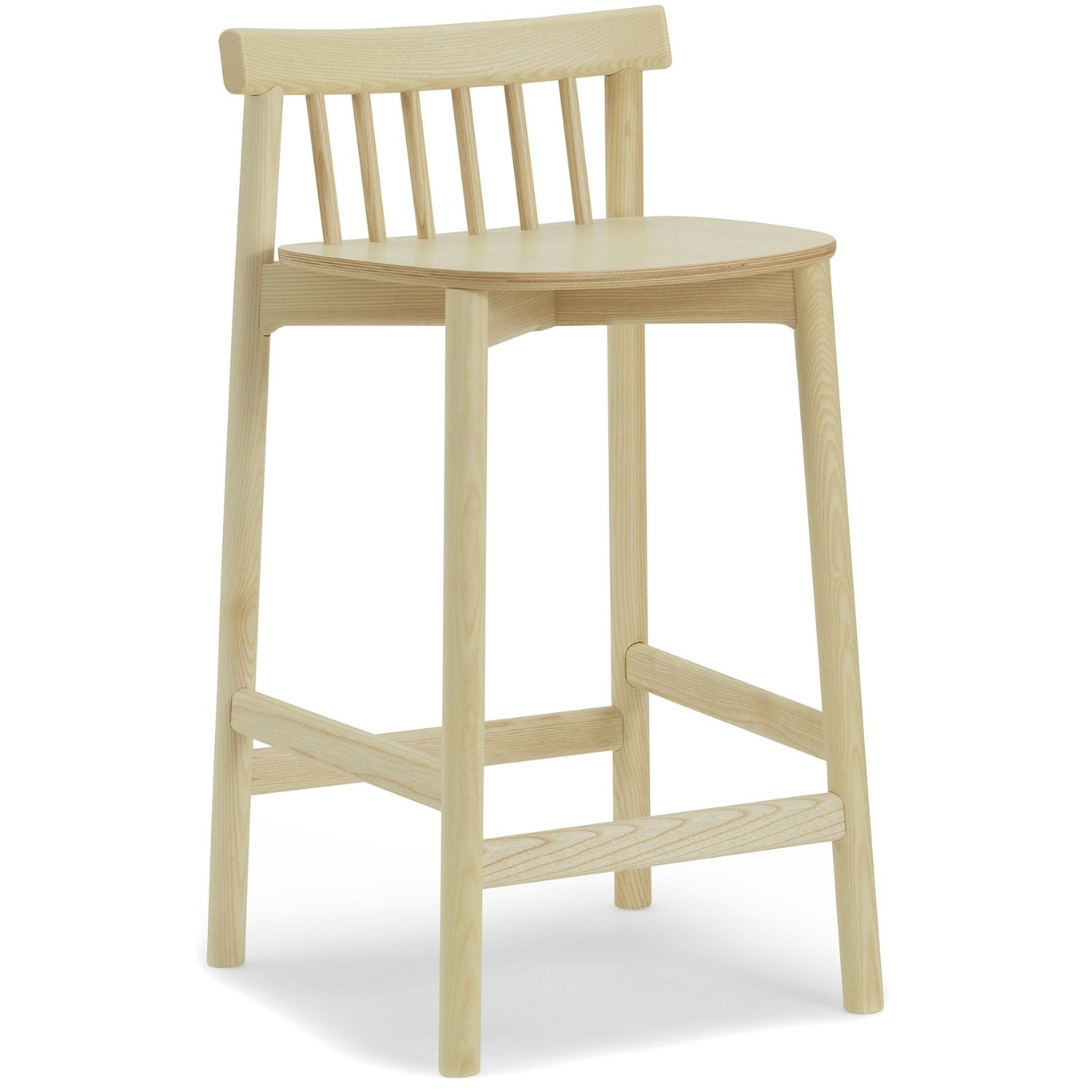 Pind Bar Stool 65 cm, Clear Lacquered Ash