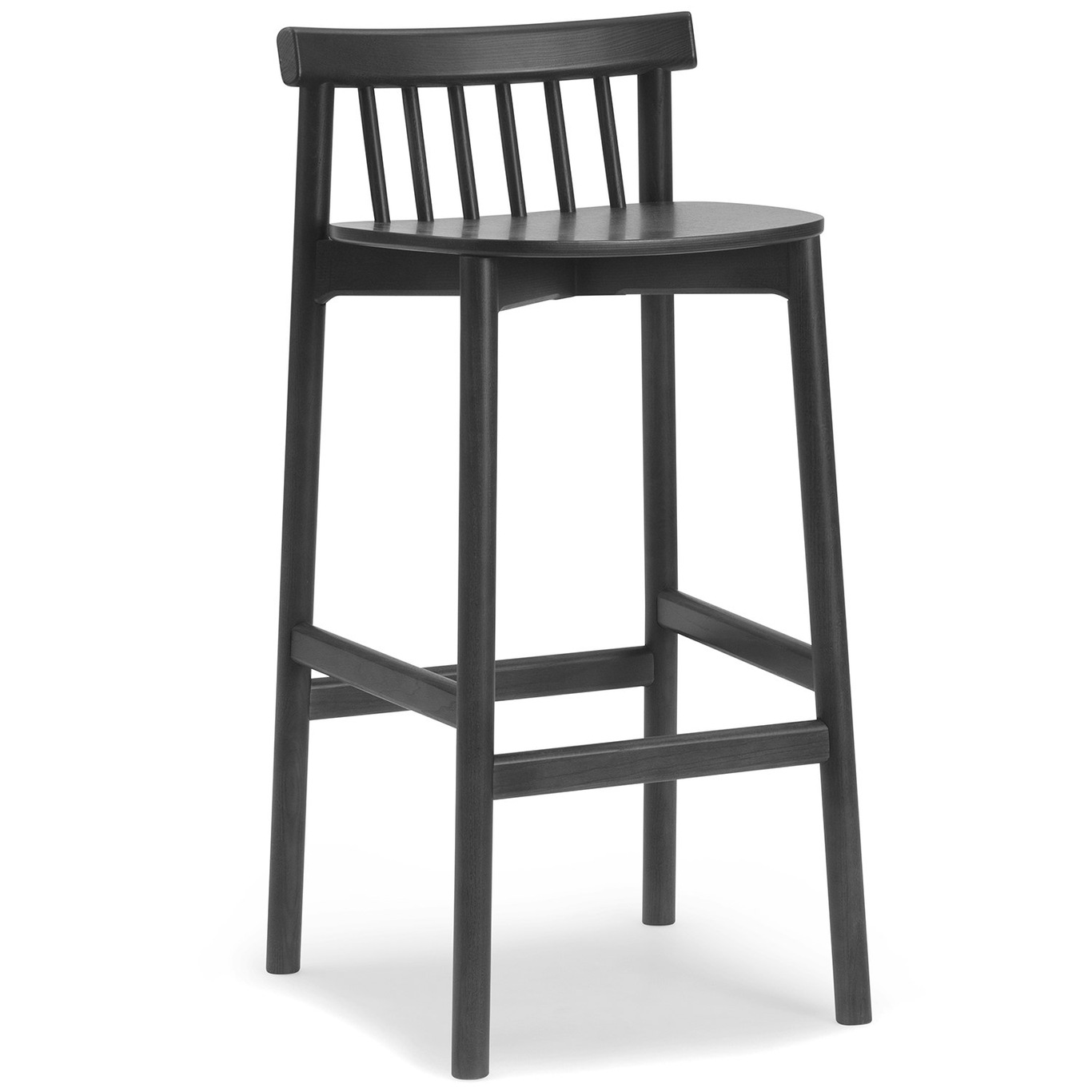 Pind Bar Stool 75 cm, Black Stained Ash