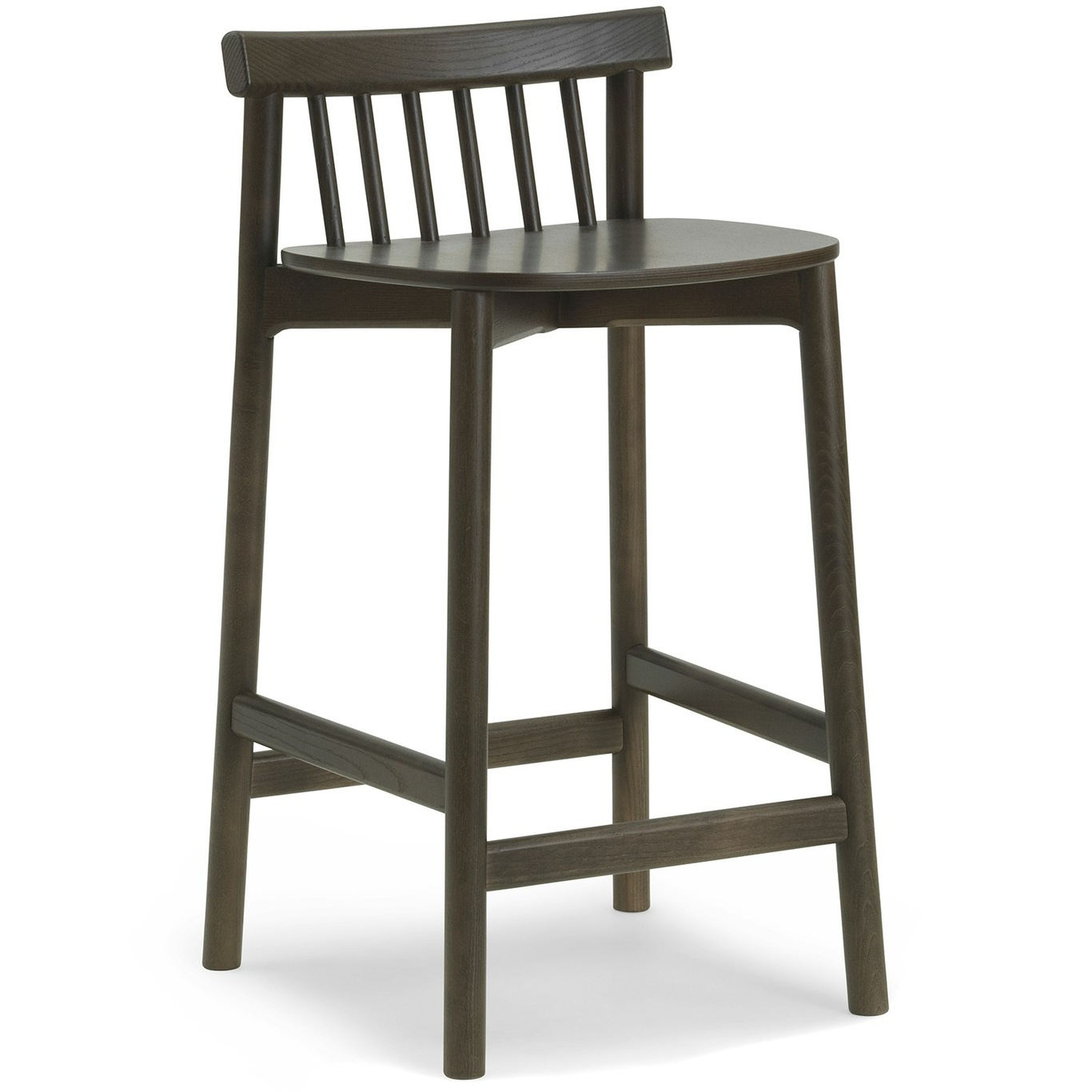 Pind Bar Stool 65 cm, Dark Stained Ash