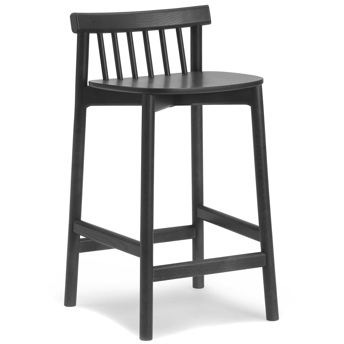 Pind Bar Stool 65 cm, Black Stained Ash