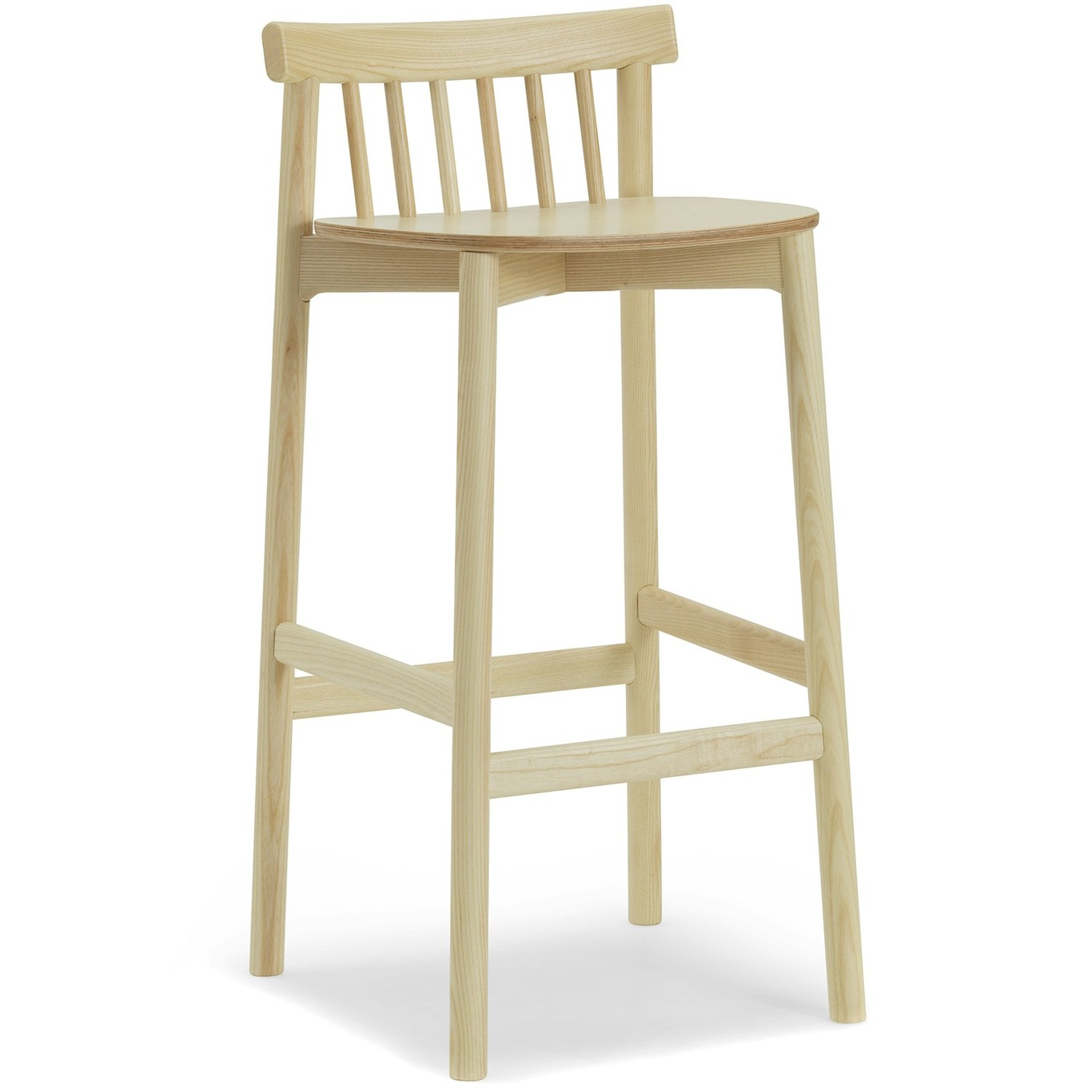 Pind Bar Stool 75 cm, Clear Lacquered Ash