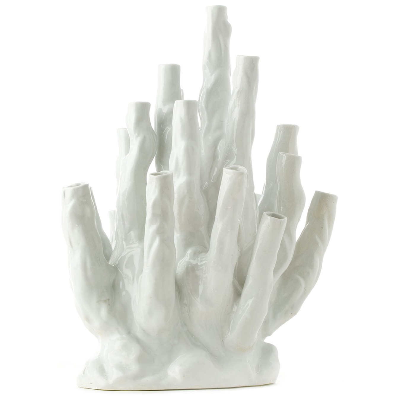 Coral Vase 20-tulips, White