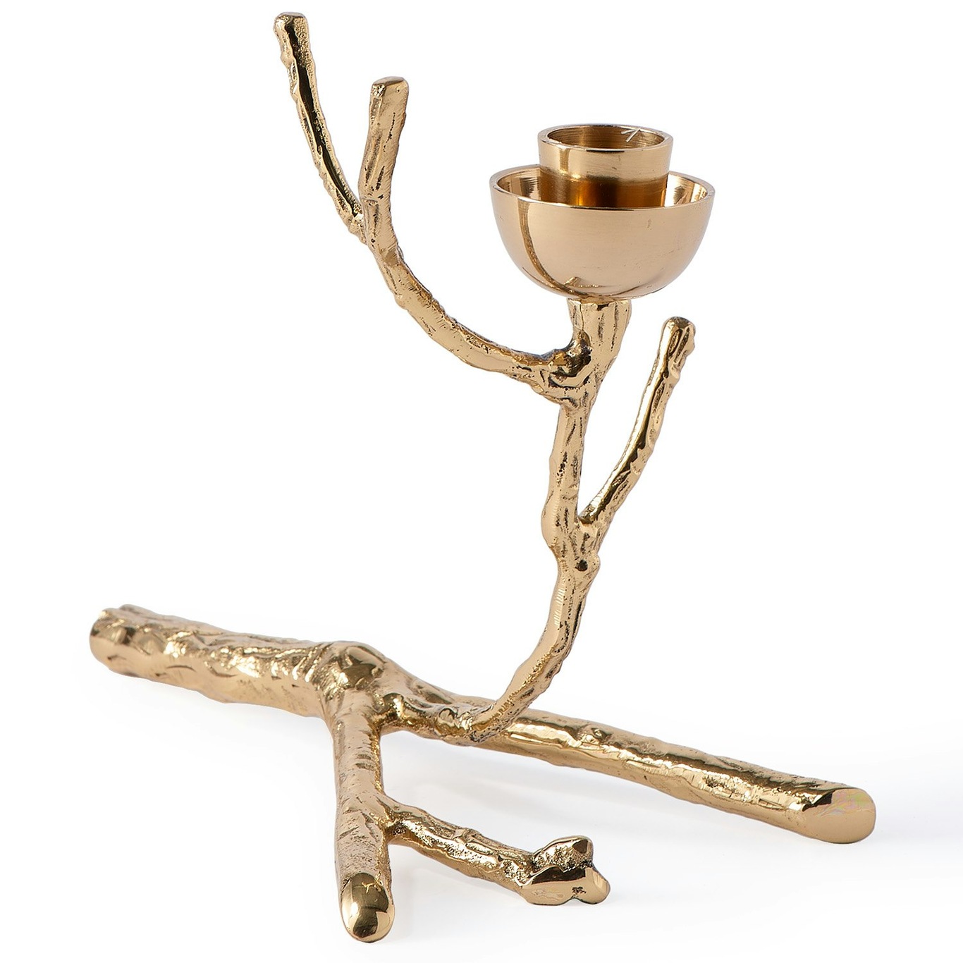 Twiggy Small candle holder in gold - Polspotten