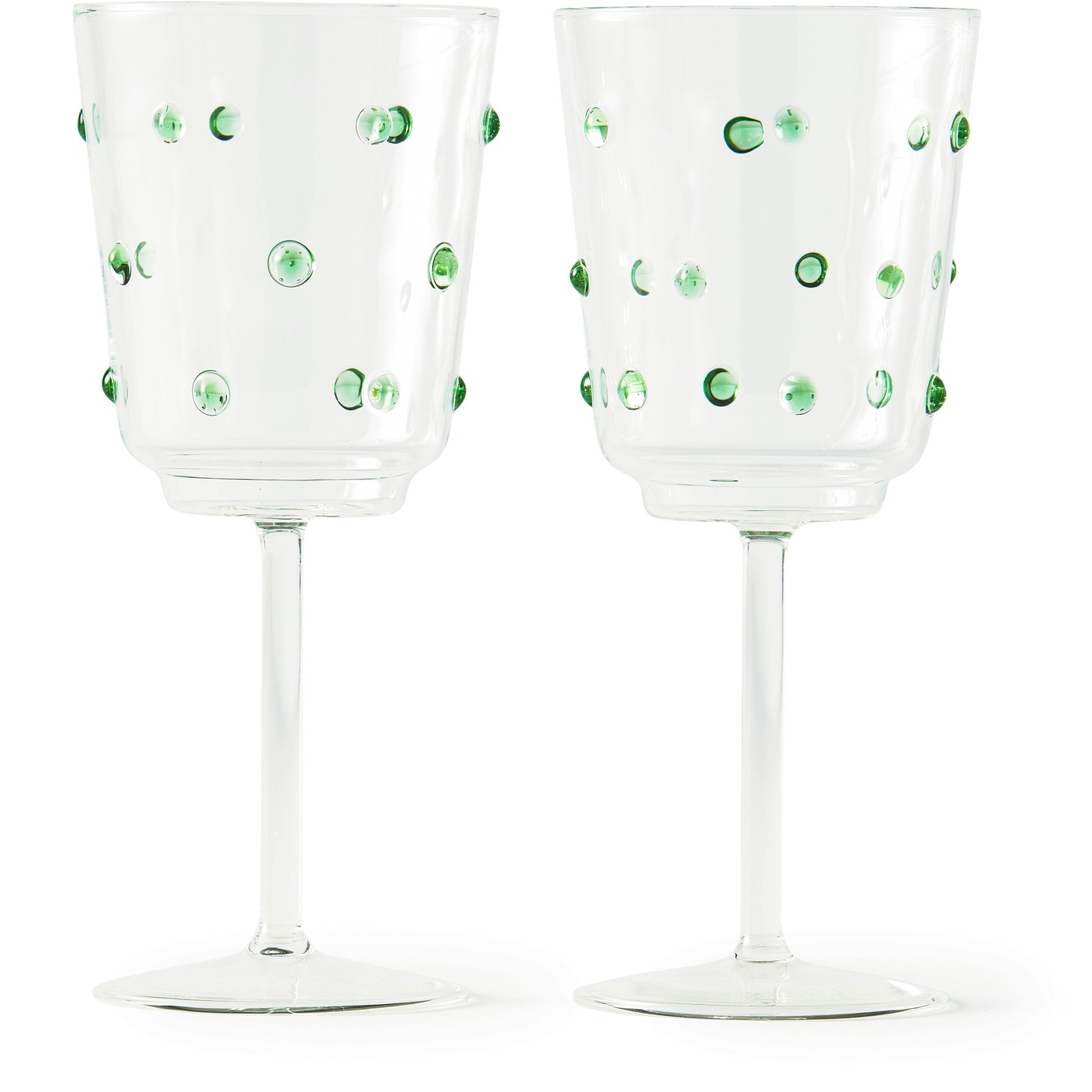 Green Glass Wine Glasses Set Of 2