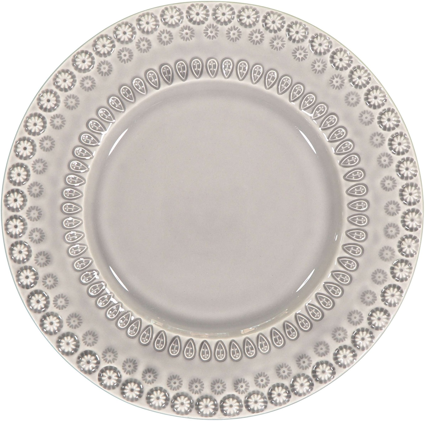 Daisy Side Plate 22 cm 2-pack, Soft Grey