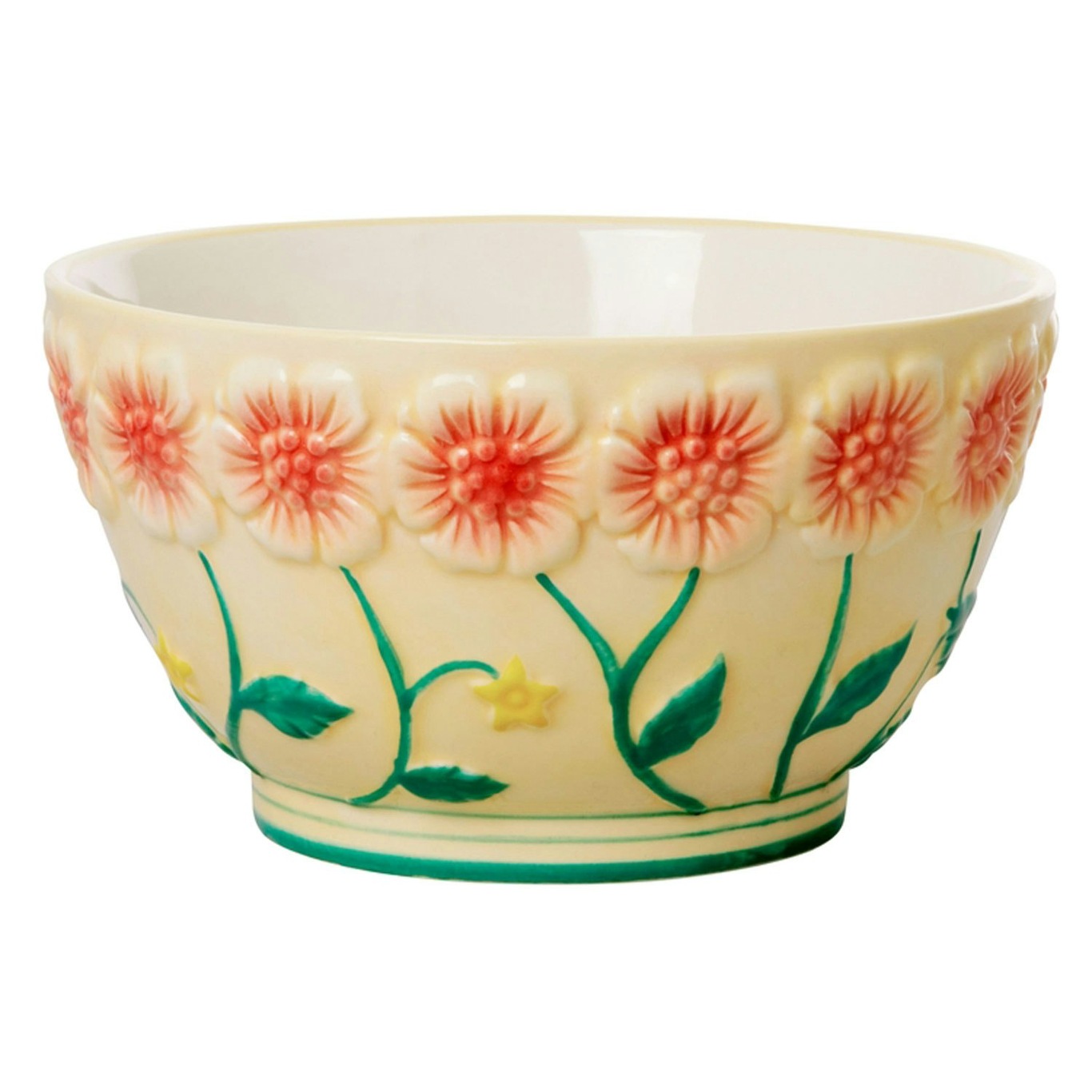 Bowl With Flower Motif 60 cl, Creme
