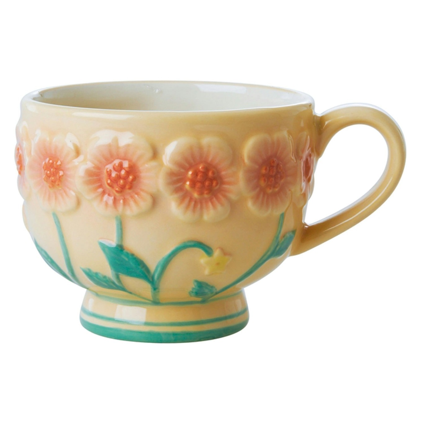Mug With Flower Motif 25 cl, Creme